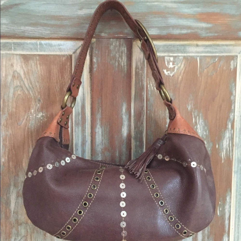 🌞🌛✨Awesome Vintage Fossil Leather Bag Tassel